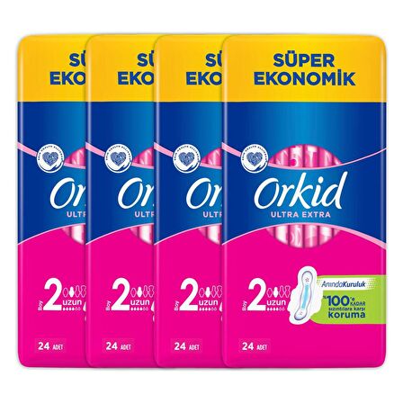 Orkid Ultra Extra Ekstra Gece 96 Adet Milli Takım Cesaret Paketi Hijyenik Ped