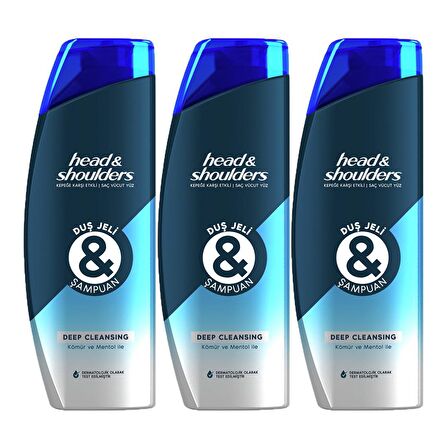 Head & Shoulders Deeo Cleansing Normal Saçlar İçin Kepek Önleyici Kömür ve Mentollü Şampuan 3x360 ml