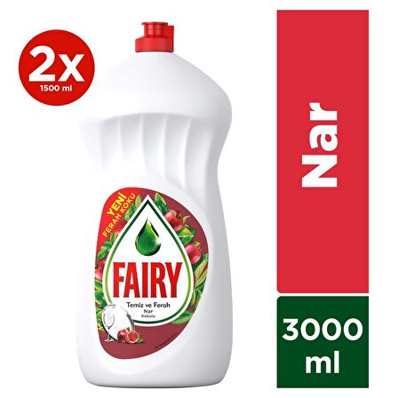 Fairy 2x1500 ml Nar Aromalı Elde Yıkama Deterjanı