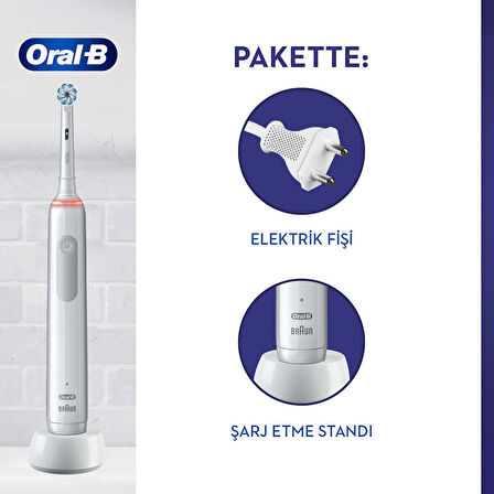 Oral-B Pro 3500 Şarj Edilebilir Diş Fırçası Siyah+Başlık x2