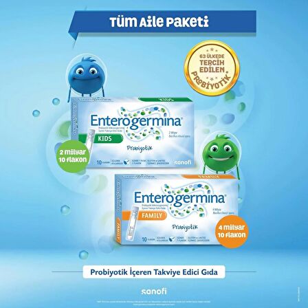 Enterogermina 2B  10 Flakon 4B 10 Flakon- Tüm aile için paket