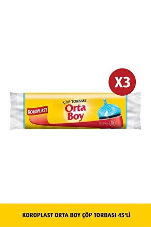 Orta Boy Çöp Torbası 15'li X 3 Adet