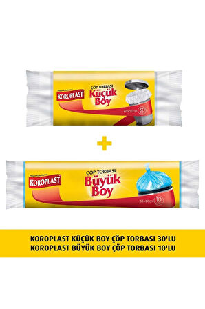 Küçük Boy Çöp 30'lu X1 Adet Büyük Boy Çöp Torbası 10lu X1 Adet