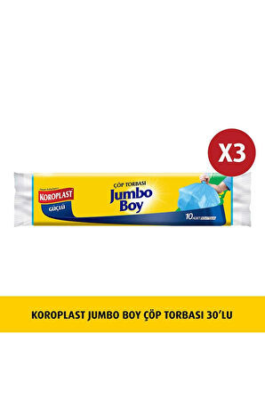 Jumbo Boy Çöp Torbası 10'lu X 3 Adet