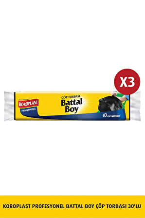 Profesyonel Battal Boy Çöp Torbası 10'lu X 3 Adet