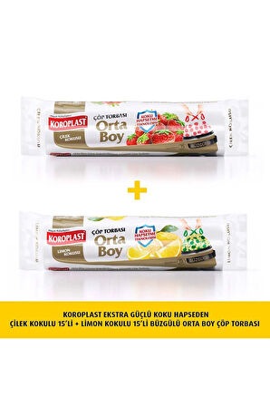 Koku Haps. orta boy Çilek+limon Büzg Çöp Torb. 15li X1 Adet 