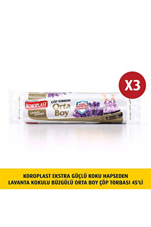 Koku Hapseden Lavanta Büzg Orta Boy Çöp Torbası 15lix3 Adet