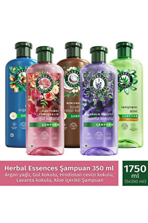 Herbal Essences Aloe + Argan + Gül + Hindistan Cevizi + Lavanta Şampuan 5 x 350 ML