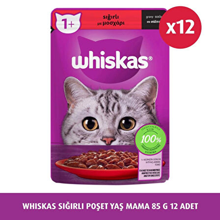 WHİSKAS SIĞIRLI POŞET YAŞ MAMA 85 G 12X