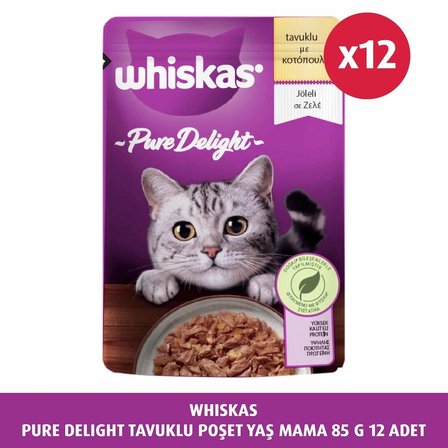 WHİSKAS PURE DELİGHT TAVUKLU POŞET YAŞ MAMA 85 G 12X