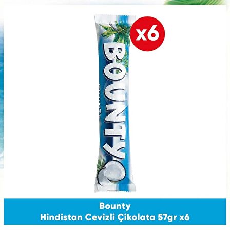 Bounty Hindistan Cevizli Çikolata 57 G 6X