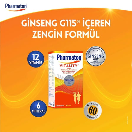 Pharmaton Vitality_100 Tablet 2'li Avantaj Paketi