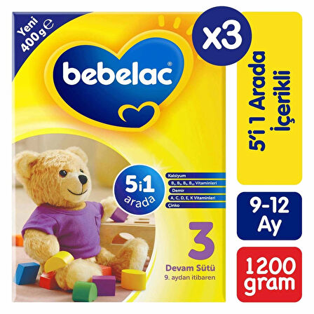 Bebelac 3 Devam Sütü 400 g 9-12 Ay x3 Avantaj Paket