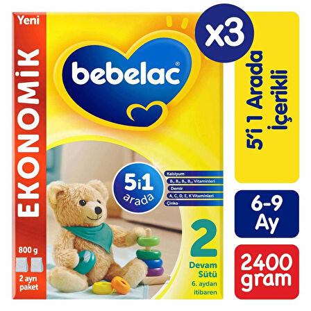 Bebelac 2 Devam Sütü 800 Gr x3 Avantaj Paket