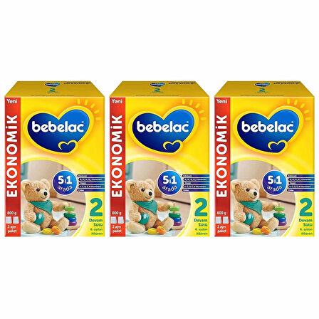 Bebelac 2 Devam Sütü 800 Gr x3 Avantaj Paket