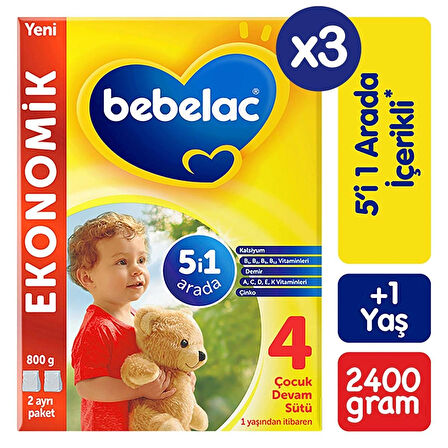 Bebelac 4  Devam Sütü 800 Gr x3 Avantaj Paket