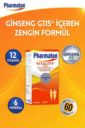 Pharmaton Vitality 30 Tablet 2 Adet