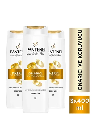 Active Nutri-Plex Onarıcı & Koruyucu Şampuan 400ml Yıpranmış Saçlar için x 3 Adet