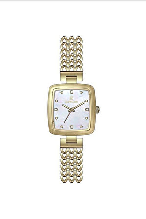 Reward RWA146258 Altın Sarı Renk Hasır Paslanmaz Çelik Kordon Küçük Kare Kadın Kol Saati