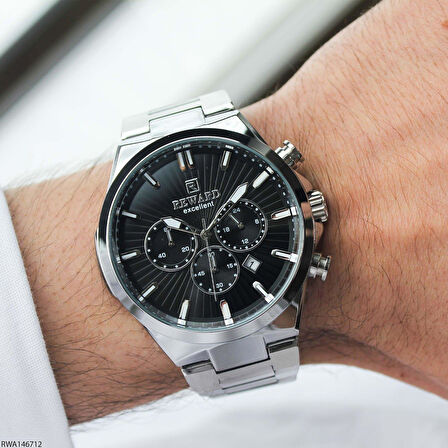 Reward Excellent RWA146712 Gümüş Siyah Paslanmaz Çelik Erkek Kol Saati