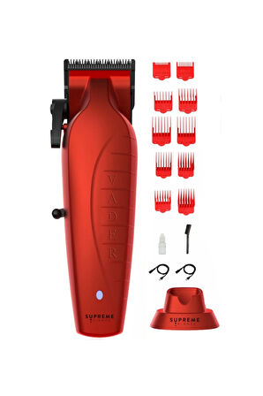 Supreme Trimmer Kırmızı Vader Clipper Tıraş Makinesi – BLDC Motorlu 210 Dakika Kullanım Tıraş Makinesi