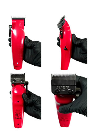Supreme Trimmer Kırmızı Vader Clipper Tıraş Makinesi – BLDC Motorlu 210 Dakika Kullanım Tıraş Makinesi