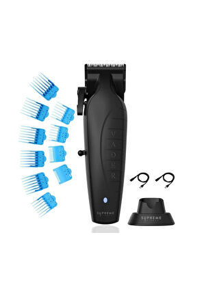Supreme Trimmer Siyah Vader Clipper Tıraş Makinesi – BLDC Motorlu Profesyonel Kesim Tıraş Makinesi