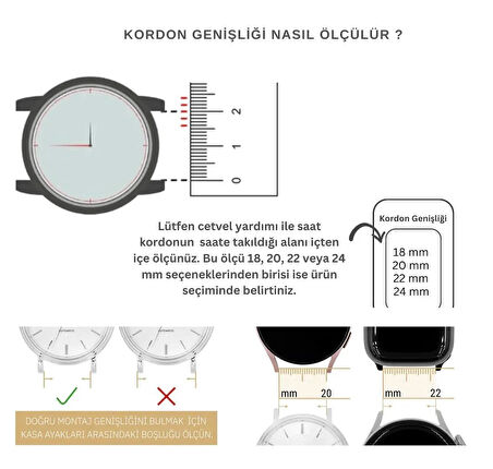 22 mm Siyah Dikişli Düz Klasik Hakiki Deri Saat Kordonu