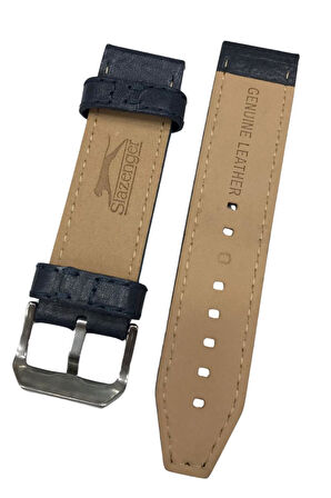 24 mm Lacivert Slazenger Orijinal Hakiki Deri Saat Kordonu