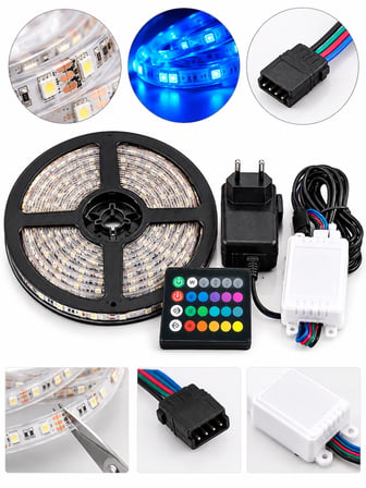 Kumandalı RGB Led Şerit Aydınlatma Seti (5 Metre)