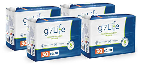 GIZLIFE Yatak Koruyucu Örtü 60x90 cm 4 PAKET– 120 Adet