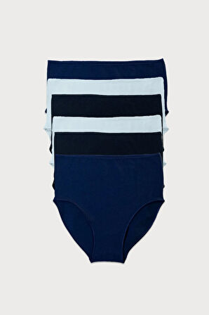 Kadın Siyah Beyaz Gri 6 Lı Paket Modal Yüksek Bel Slip Külot 1955