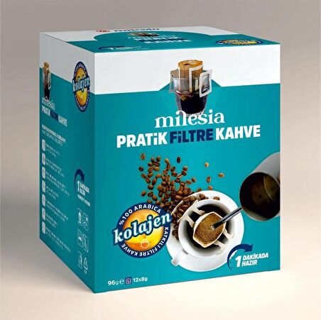 Milesia Kolajenli Pratik Filtre Kahve 12 x 8 gr
