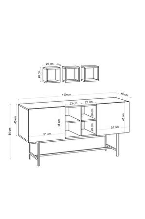 Decormet Odette Konsol Safir Meşe- Dec-20057