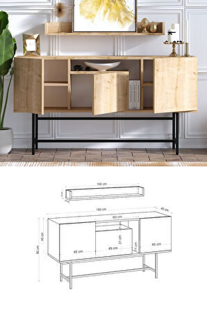 Decormet Lelia Konsol Safir Meşe- Dec-20060