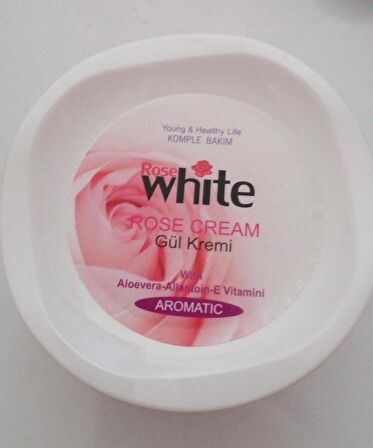 Rose White Aloevera+Allontoin+E vitamini katkılı Gül Kremi 125ML