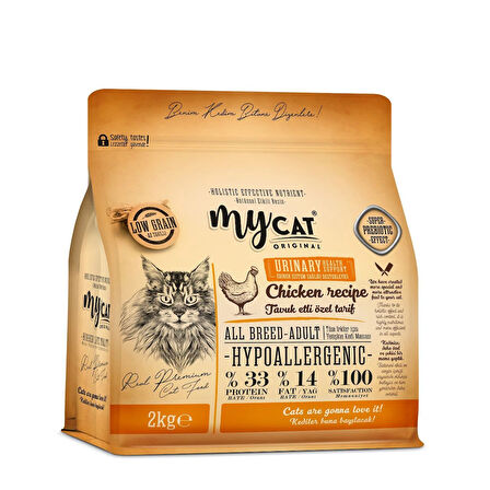 Mycat Az Tahıllı Urinary Tavuk Etli Yetişkin Kedi Maması 2kg