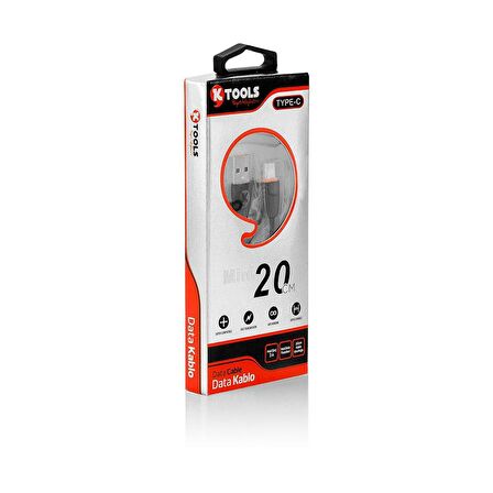 KTOOLS MINI 2A 20 CM SIYAH TYPE C DATA KABLO