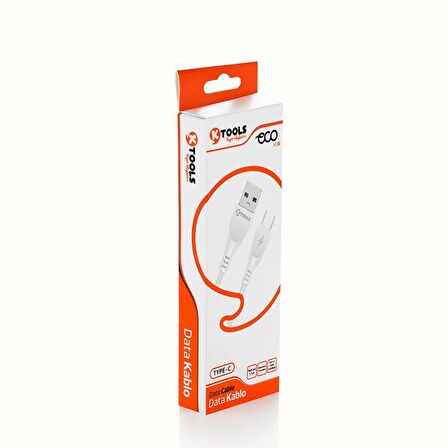KTOOLS ECO 2A 1 METRE BEYAZ TYPE C DATA KABLO