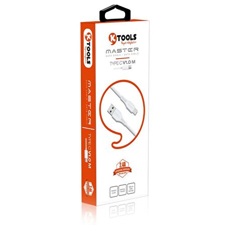 KTOOLS MASTER 2.4A 1 METRE BEYAZ TYPE C DATA KABLO