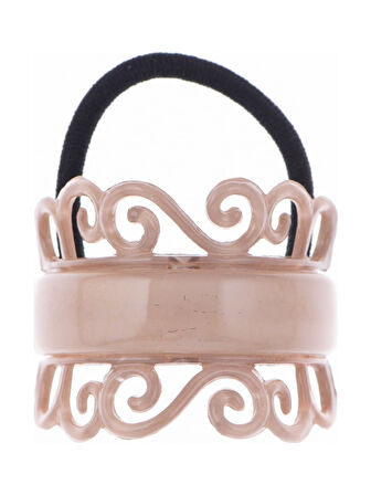 Çocuk Siyah Lastik Toka Bej Desenli