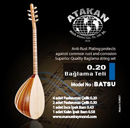 Bağlama Tel Takım 0.20 BATSU