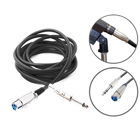 Kablo Mikrofon Pro 5 Metre Siyah KJM5BK