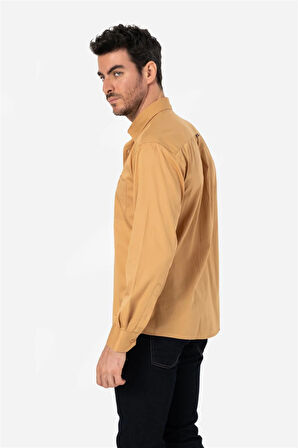 BROTHERS ERKEK COMFORT FIT BASIC UZUN KOL TEK CEPLİ YIKAMALI GABARDİNGÖMLEK KANSAS LS HARDAL SARISI B01.242.427