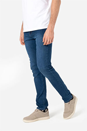 BROTHERS ERKEK COMFORT FIT NORMAL BEL DÜZ PAÇA 5 CEPLİ ESNEK DENIM KUMAŞ JEAN KOT PANTOLON BRUNO LACİVERT B02.242.219