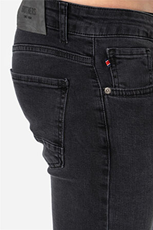 BROTHERS ERKEK COMFORT FIT NORMAL BEL DÜZ PAÇA 5 CEPLİ ESNEK DENIM KUMAŞ JEAN KOT PANTOLON BRUNO GRİ B02.242.219