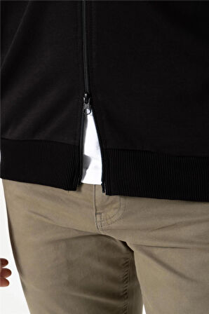 BROTHERS ERKEK RAHAT KESİM KAPÜŞONLU CEP DETAYLI ÇİFT TARAFLI FERMUARLI SWEATSHIRT JORDAN SİYAH B06.242.691