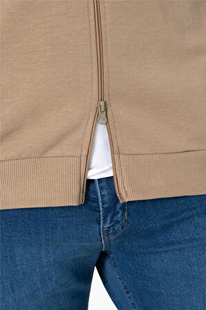 BROTHERS ERKEK RAHAT KESİM KAPÜŞONLU CEP DETAYLI ÇİFT TARAFLI FERMUARLI SWEATSHIRT JORDAN VİZON B06.242.691