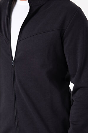 BROTHERS ERKEK RAHAT KESİM DİK YAKALI YANDAN CEPLİ ÇİFT TARAFLI FERMUARLI  SWEATSHIRT JAMES LACİVERT B06.242.692
