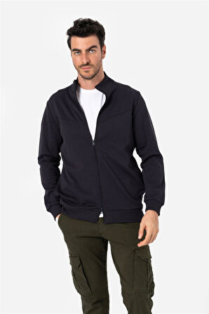 BROTHERS ERKEK RAHAT KESİM DİK YAKALI YANDAN CEPLİ ÇİFT TARAFLI FERMUARLI  SWEATSHIRT JAMES LACİVERT B06.242.692